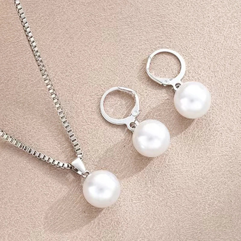 Round Pearl Jewelry Set