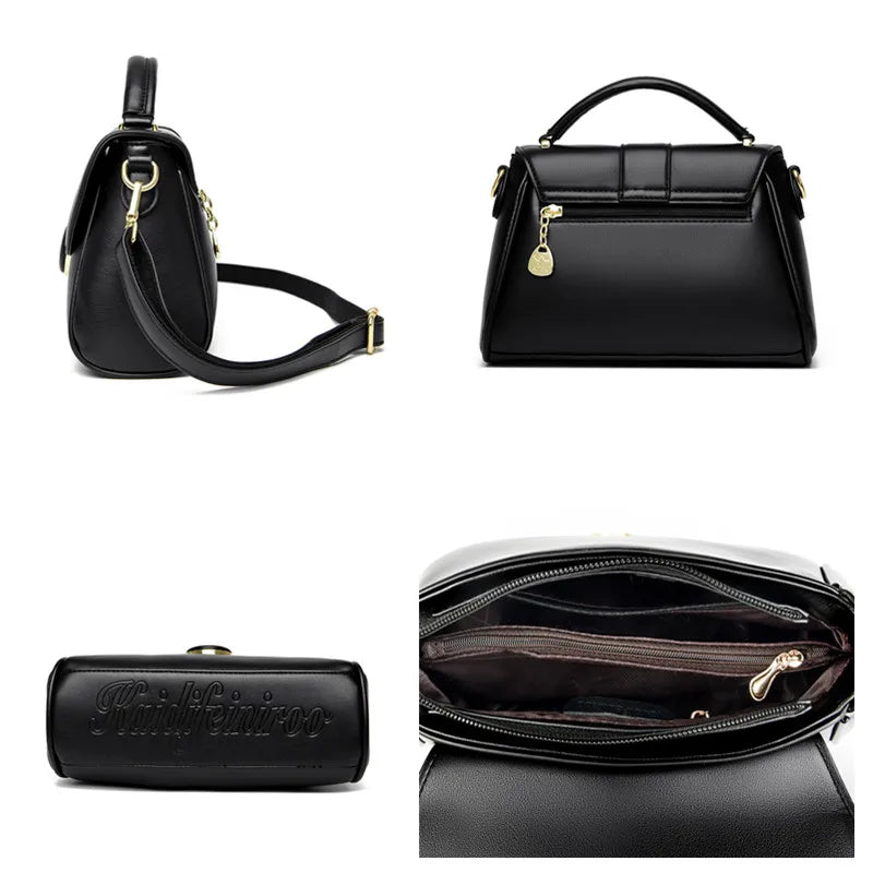 Women's Retro Crossbody Shoulder Bag – PU Leather, Multi-Pocket, Casual Style
