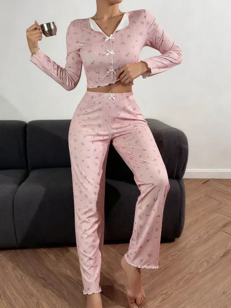 Women's Floral Long Sleeve Pajama Set