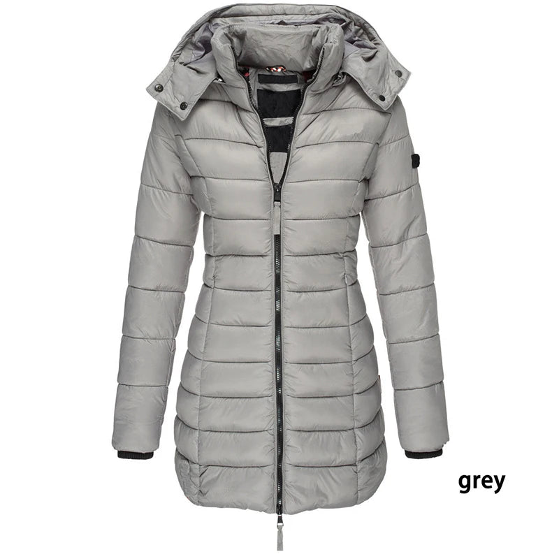 Slim Hooded Women Overcoat