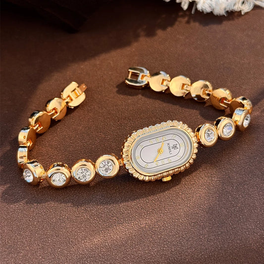 Oval Diamond Bracelet Quartz Watch