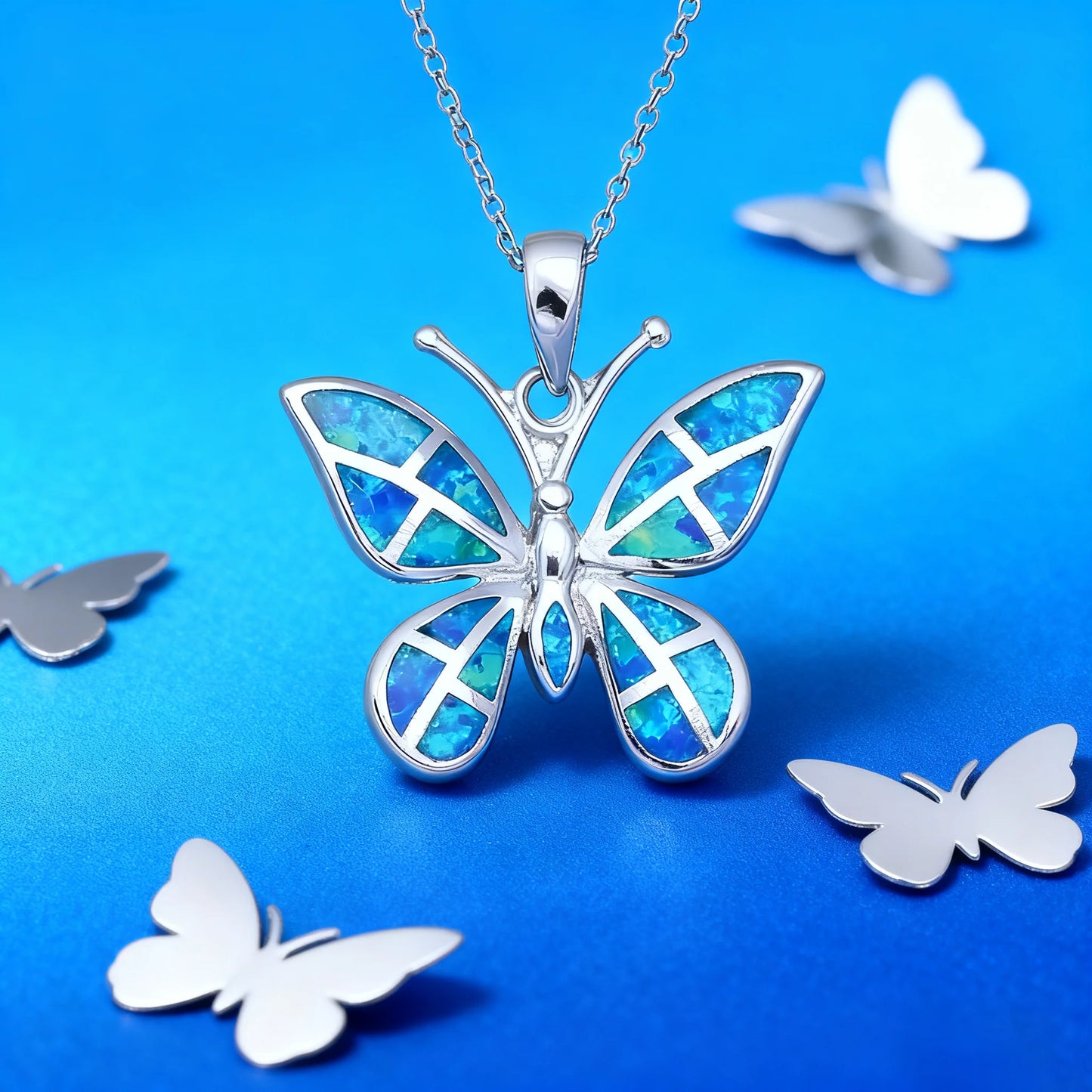 Butterfly Opal Pendant Necklace