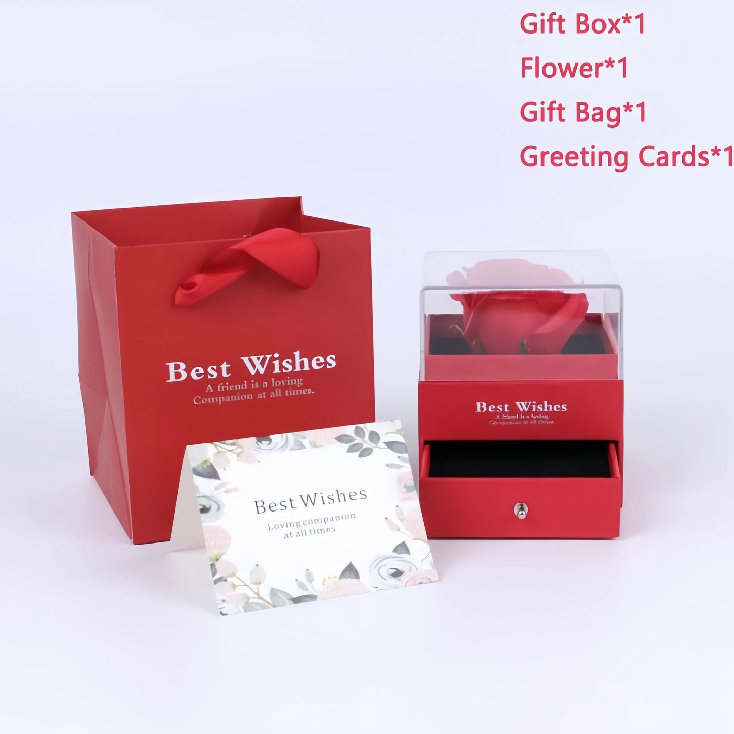 Eternal Rose Heart Necklace Gift Box