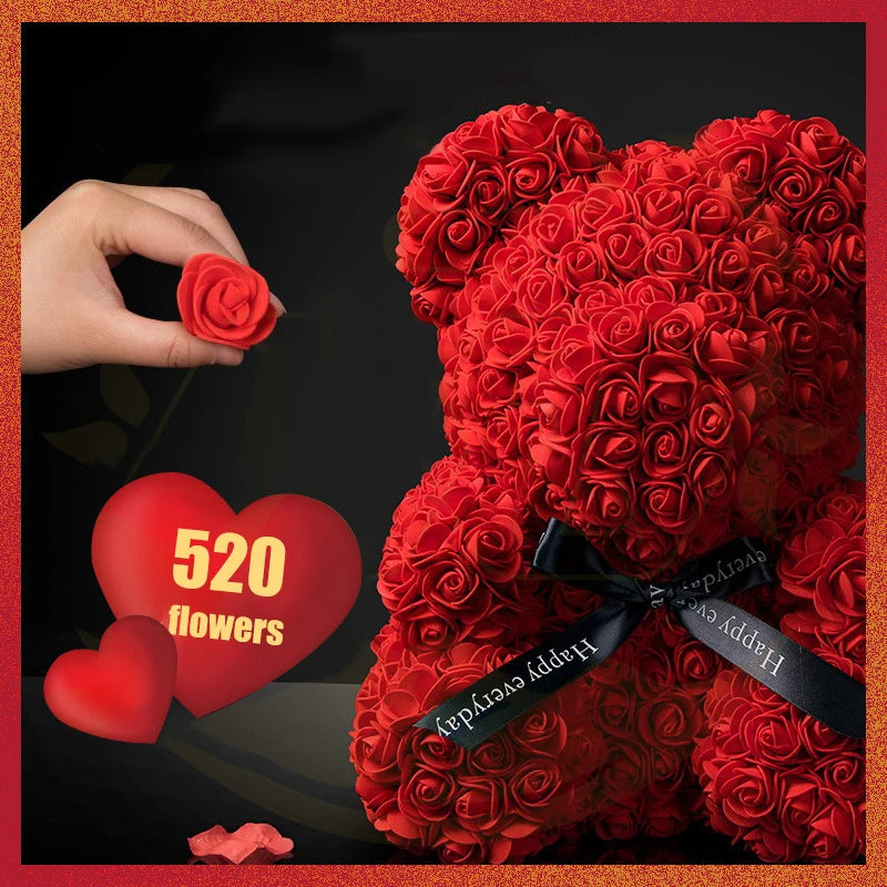 Rose Bear LED Gift Box Valentine Birthday