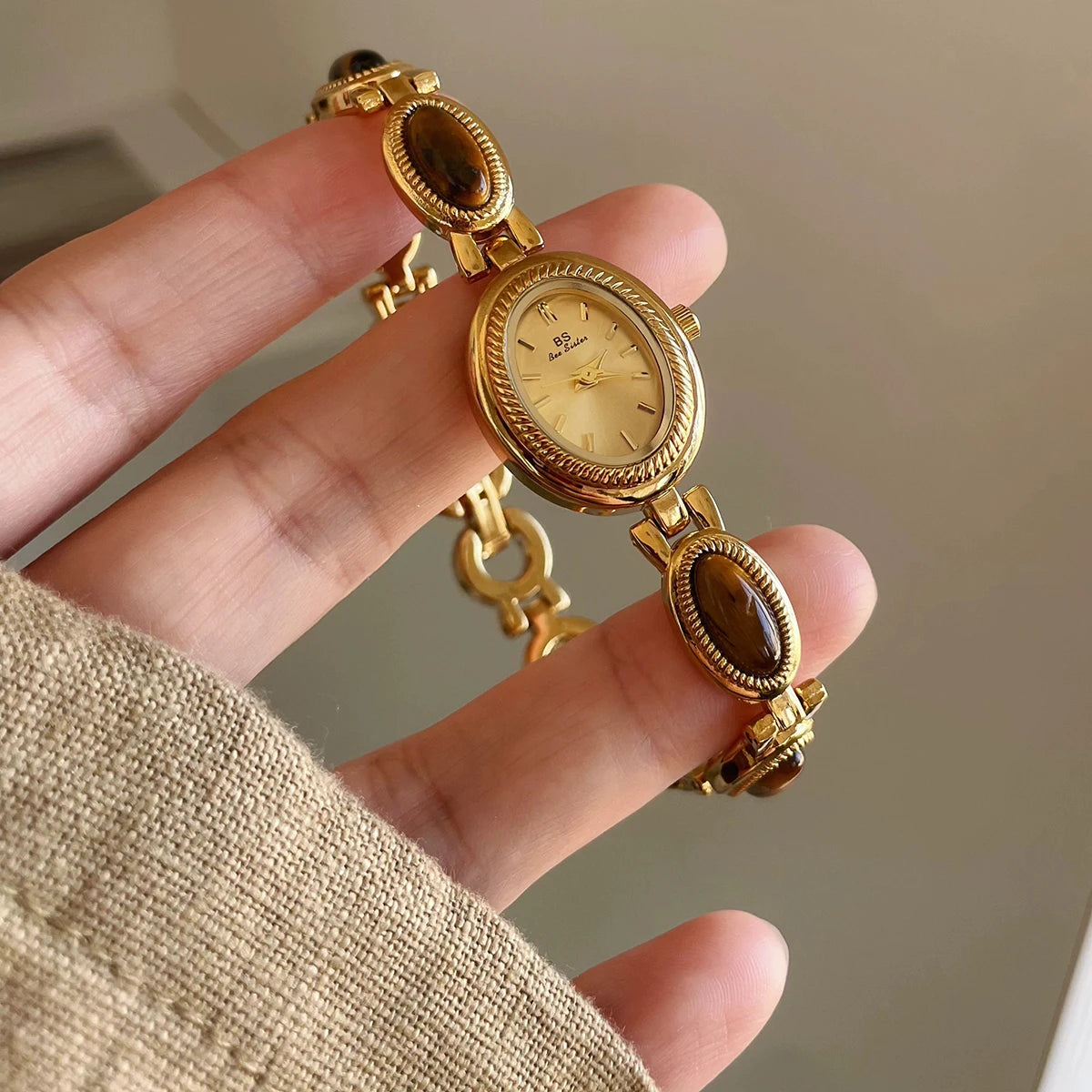 Jade Green Quartz Bracelet Watch