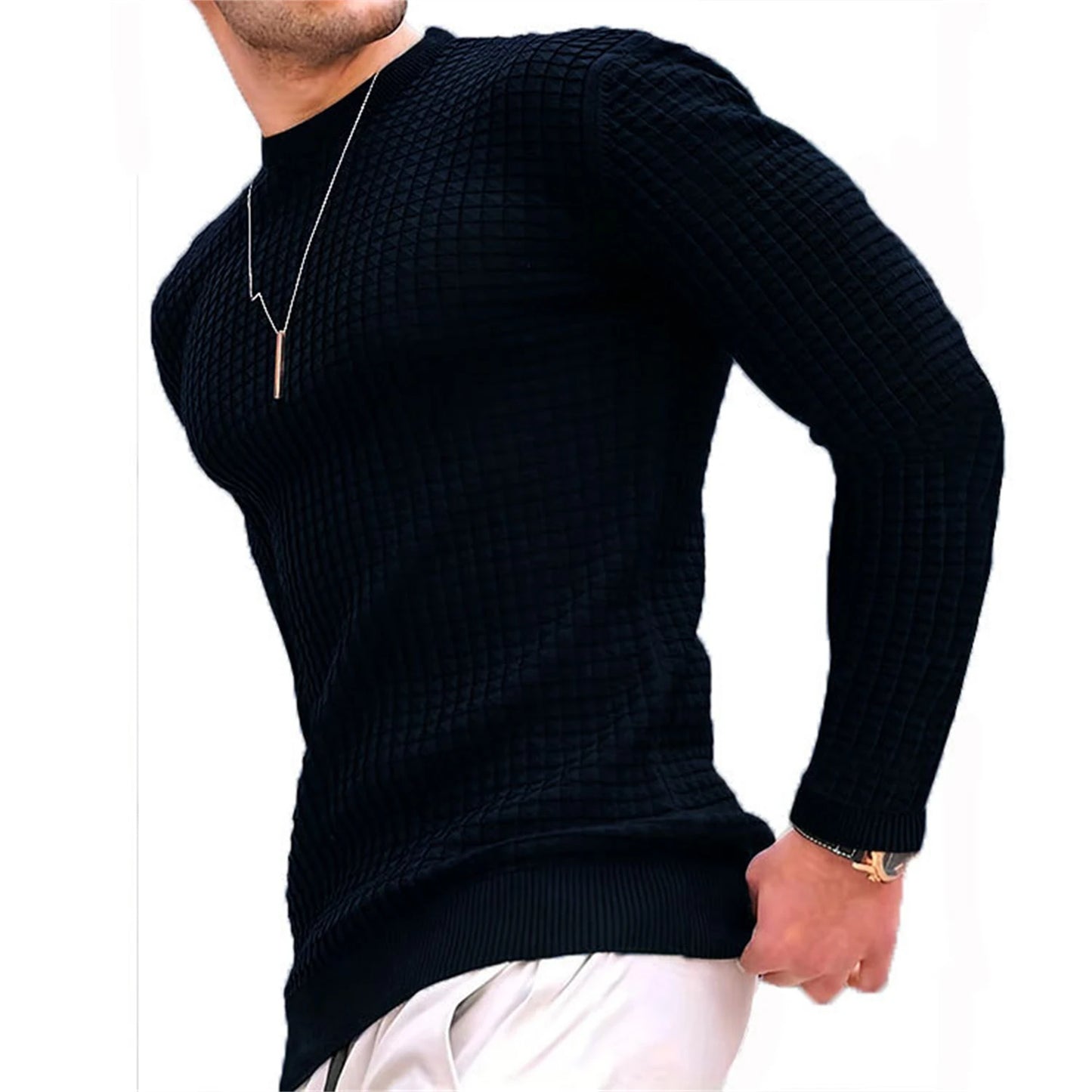 Waffle Check Hoodie Men