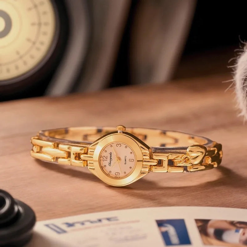 Gold Small Dial Dress Watch