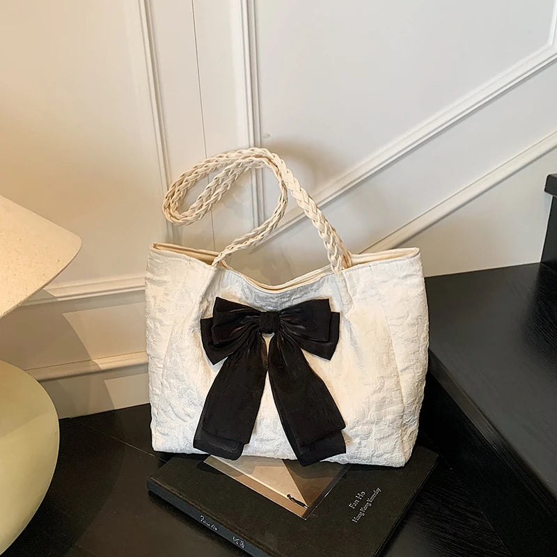 Bow Microfiber Large Tote Bag