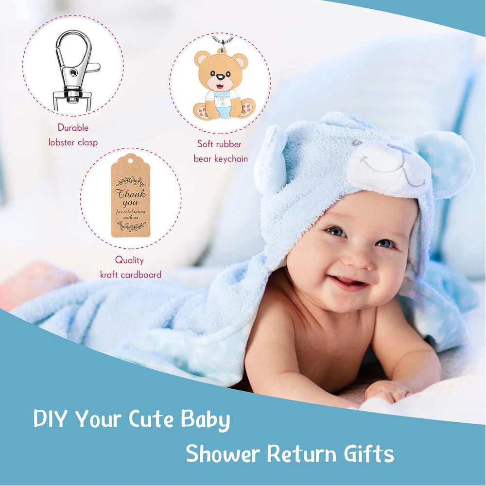 Baby Shower Gift Set Keychains Bags Cards