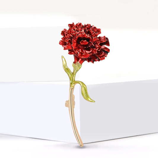 Carnation Enamel Brooch Mother's Day Pin