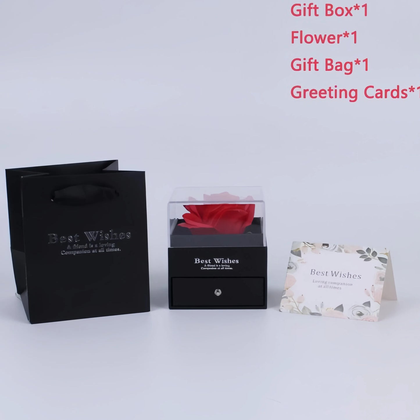 Eternal Rose Heart Necklace Gift Box
