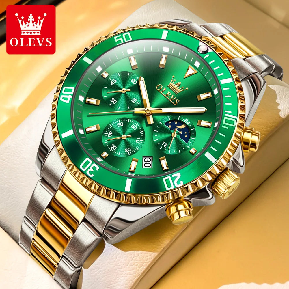 OLEVS Men's Luminous Quartz Watch Steel