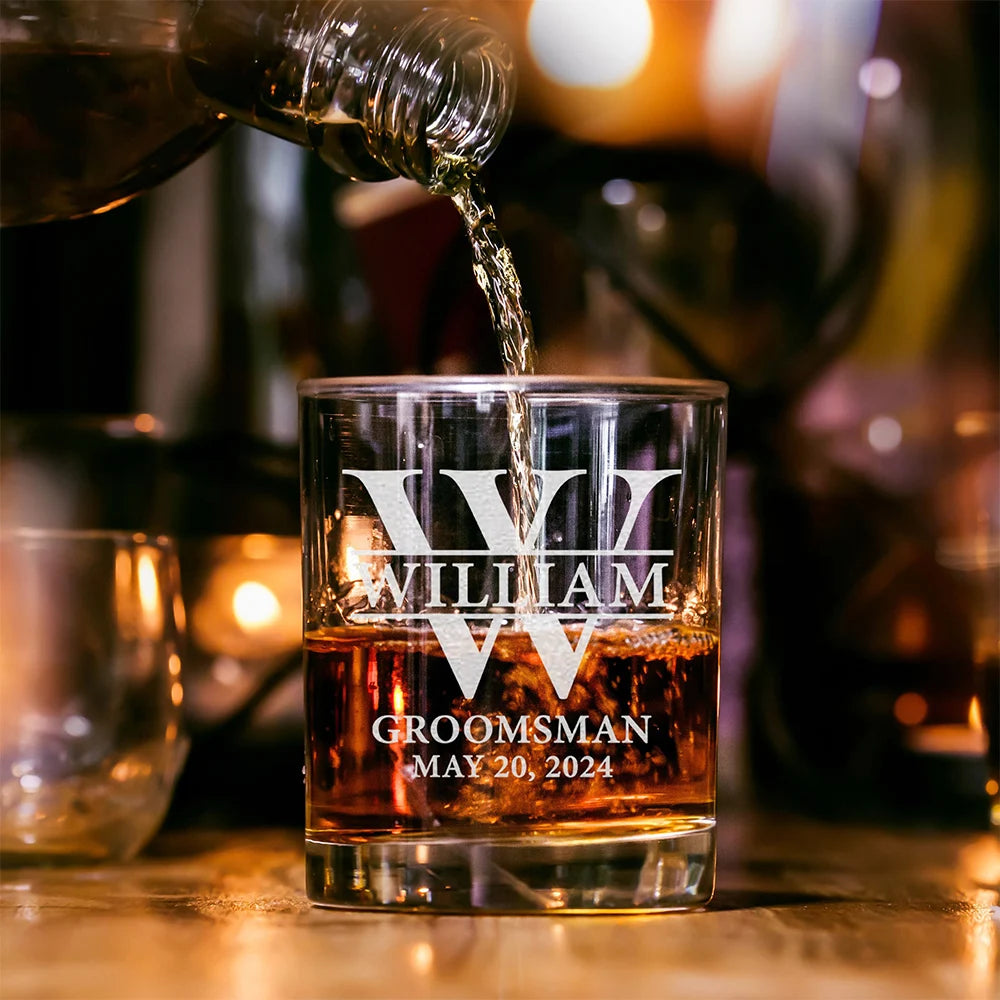 Engraved Whiskey Glass Groomsman Wedding Gift