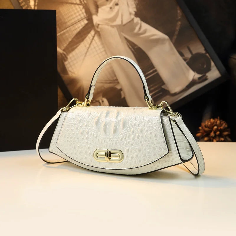 Women's Crocodile Pattern Leather Crossbody Bag