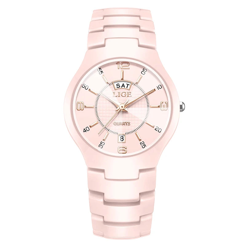 LIGE Ceramic Date Ladies Watch