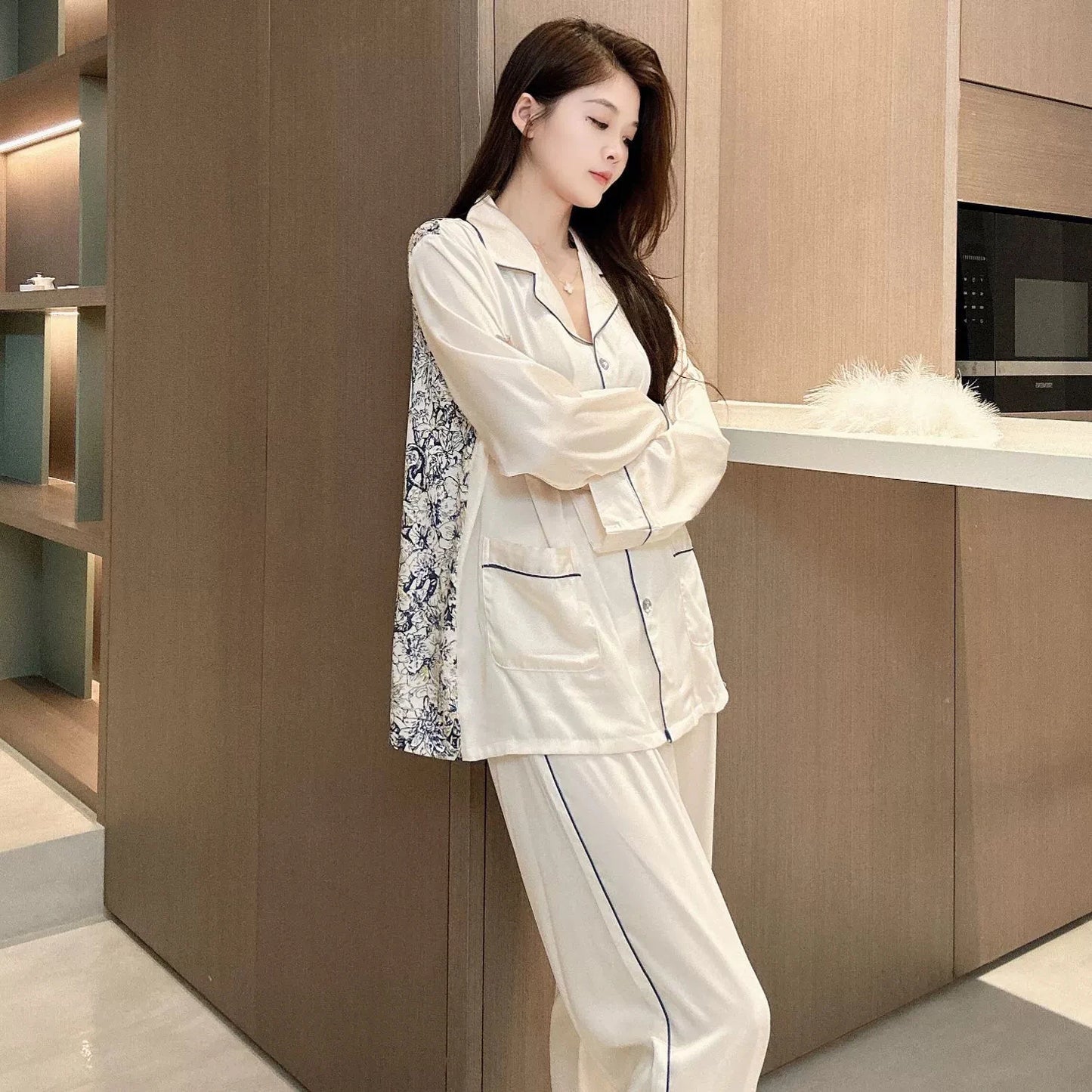 Women's Silky Print Pajama Set