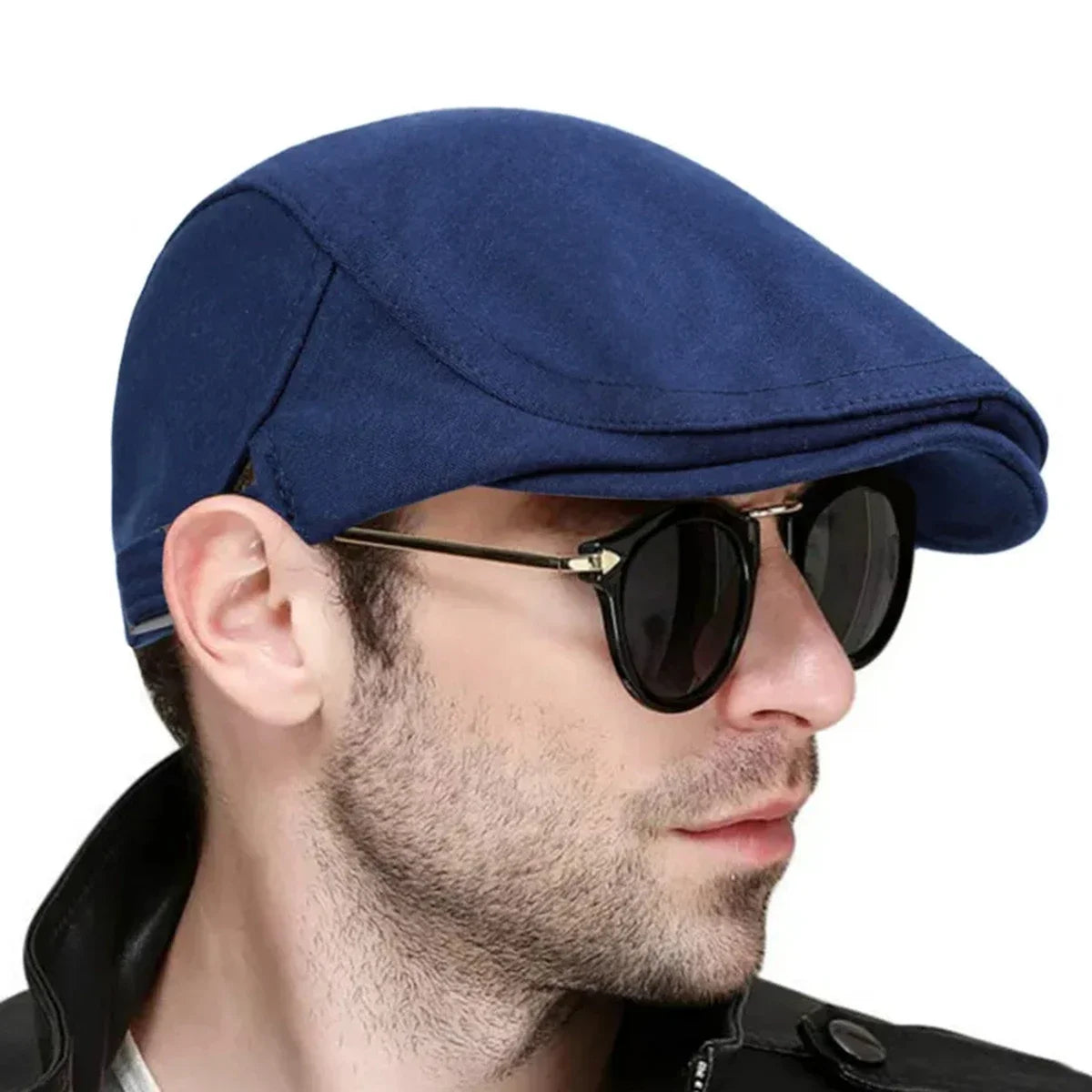 Men Solid Flat Newsboy Cap