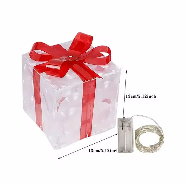 LED Glowing Christmas Gift Box Outdoor Decor