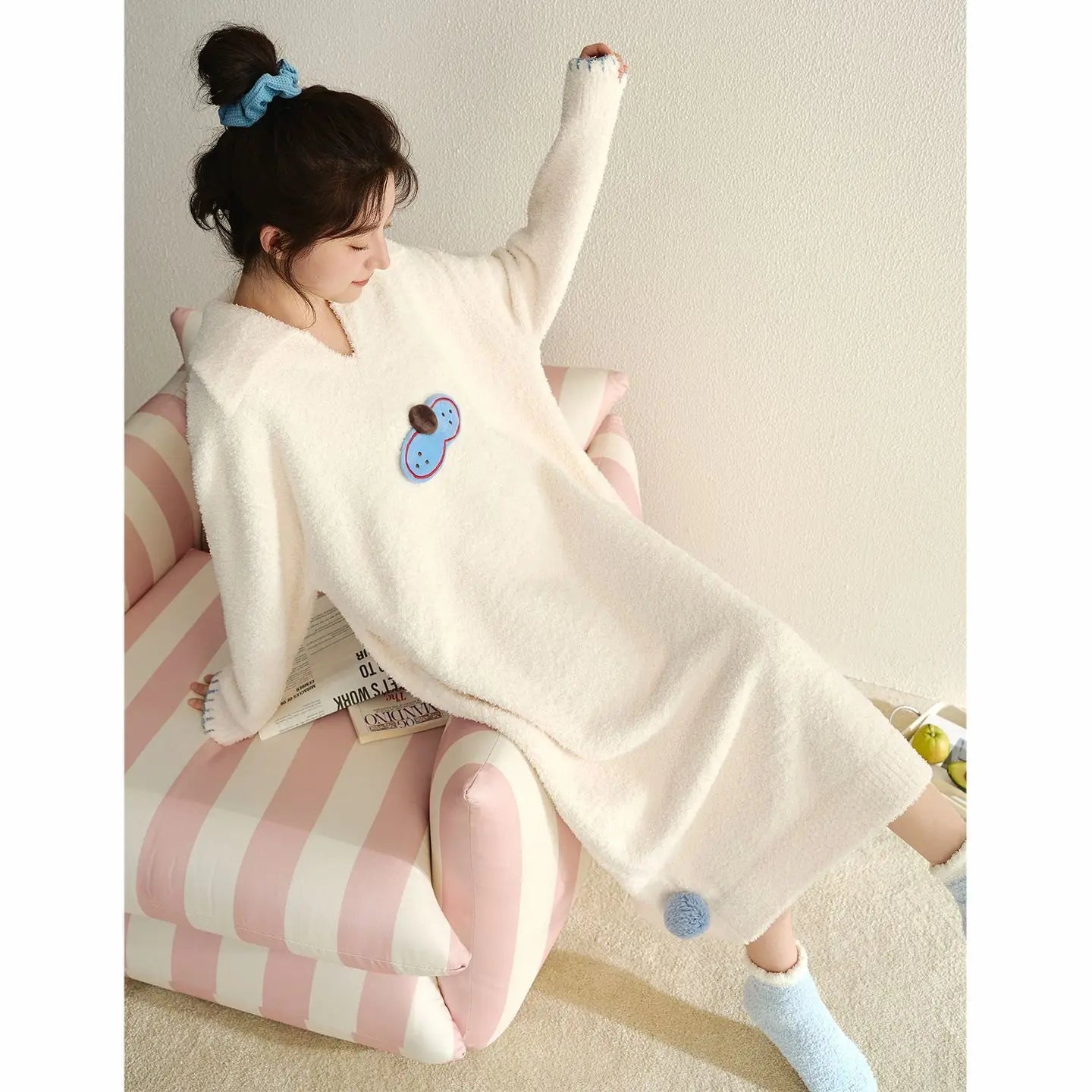 Women's Velvet Nightgown Warm Loose