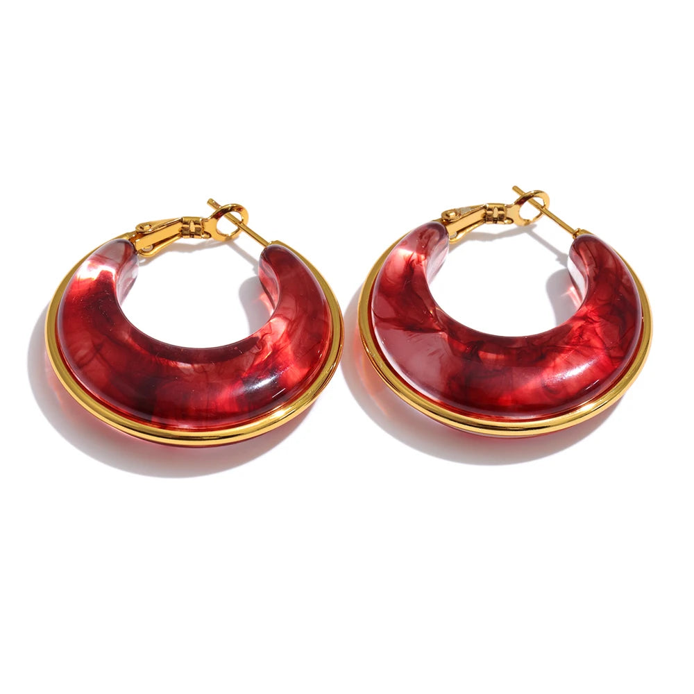 Chunky Acrylic Hoop Earrings
