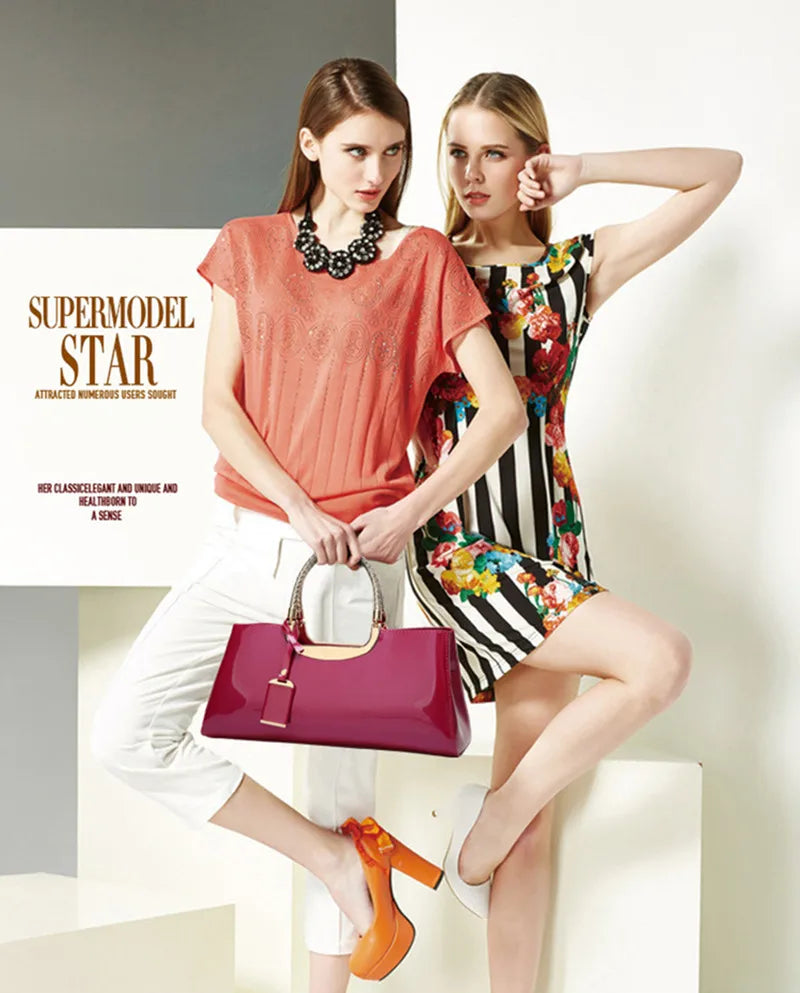 Patent Leather Evening Clutch