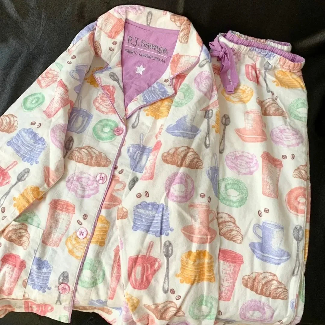 Cartoon Print Cotton Pajama Set