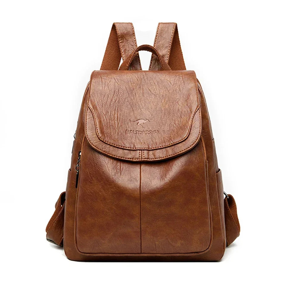 Soft Leather Women Backpack