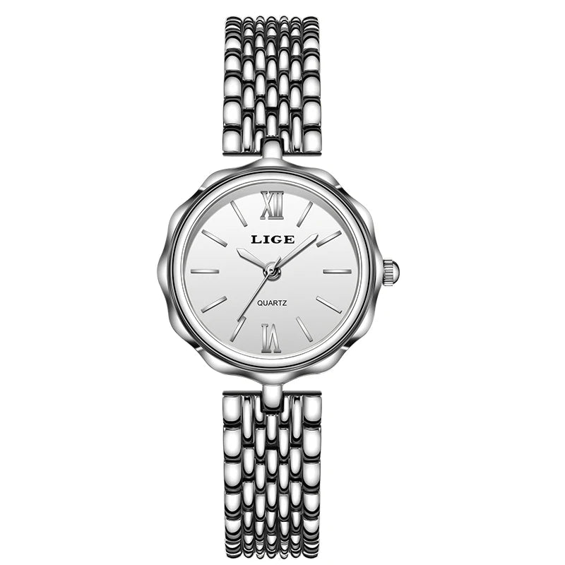 LIGE Small Dial Steel Ladies Watch