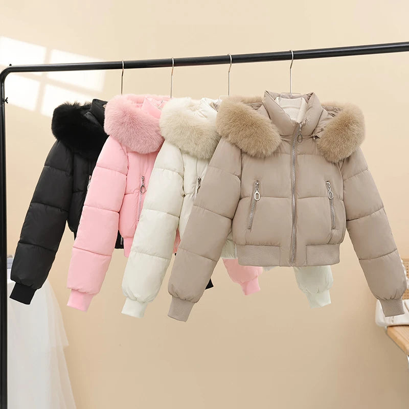 Fur Collar Short Women Parka