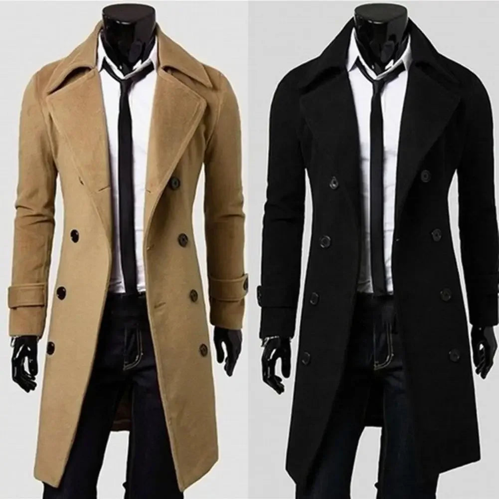 Double-Breasted Men Trench Coat