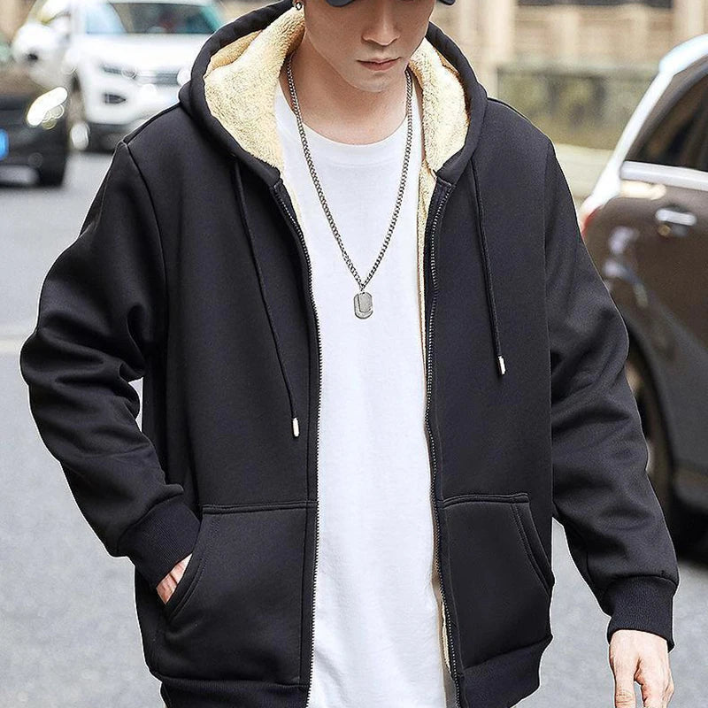 Lambswool Fleece Hooded Jacket