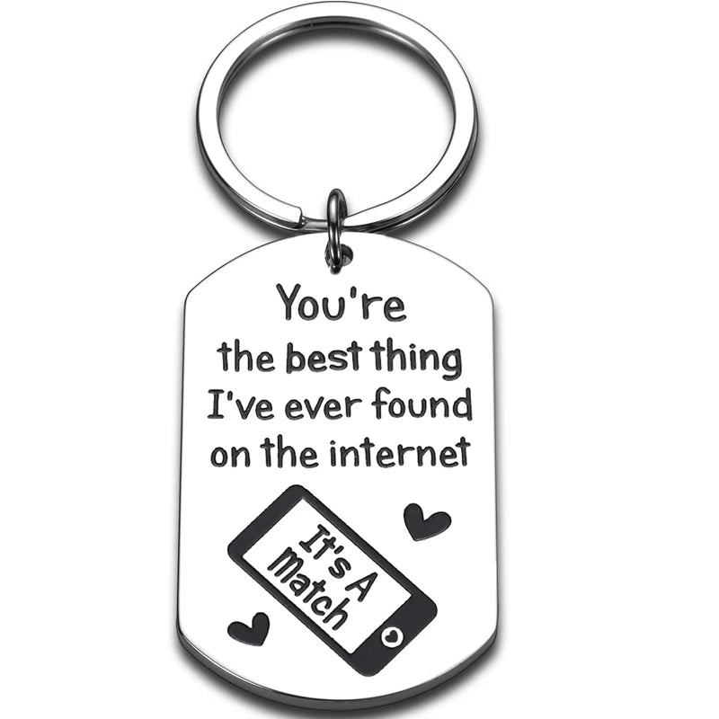 Funny Online Dating Keychain Couple Gift