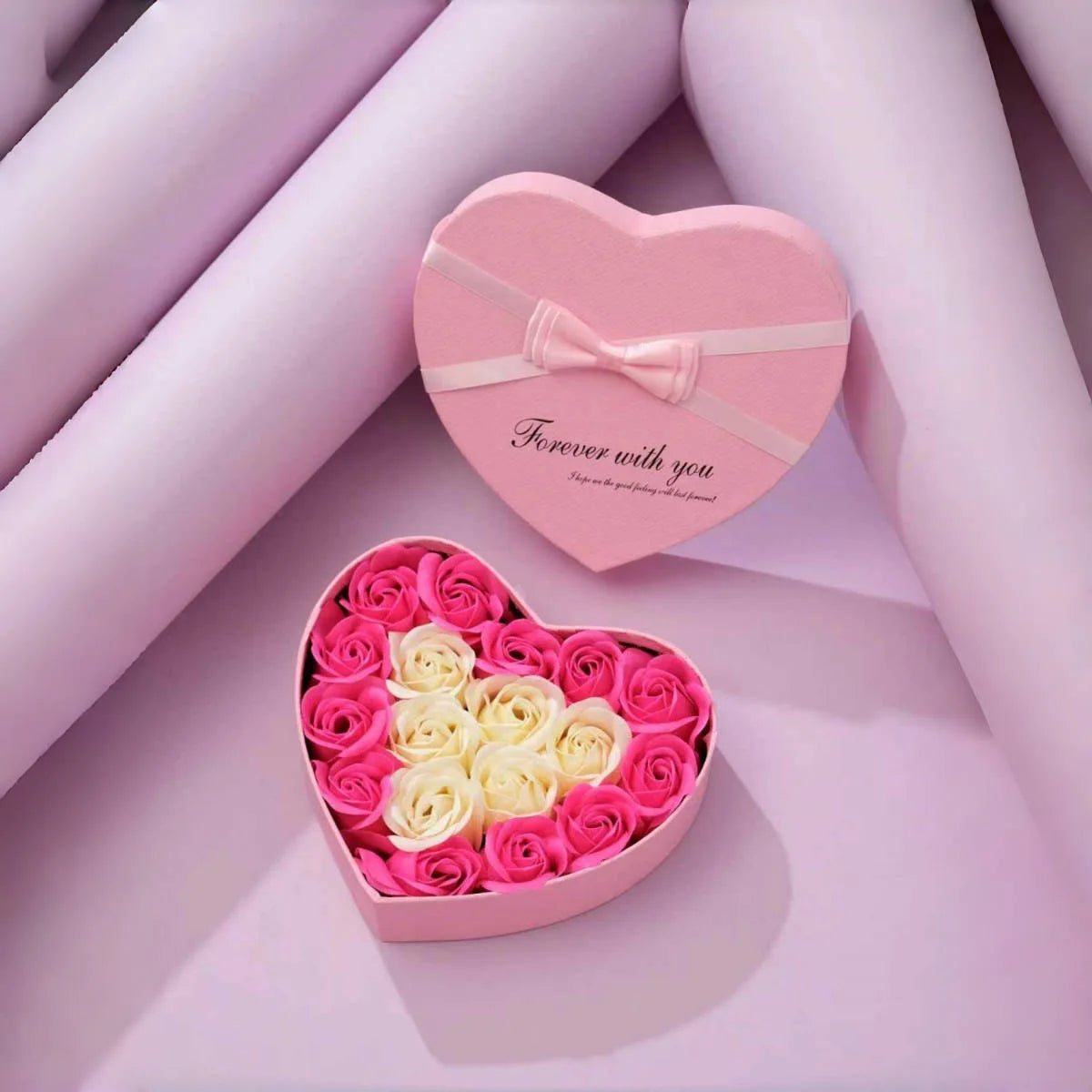 Artificial Rose Gift Box Bear Valentine