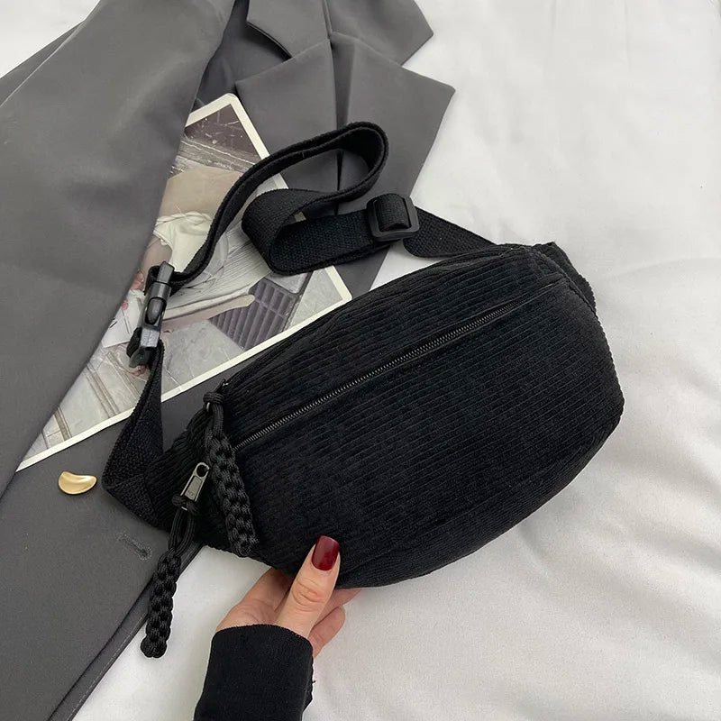 Corduroy Waist & Crossbody Bag