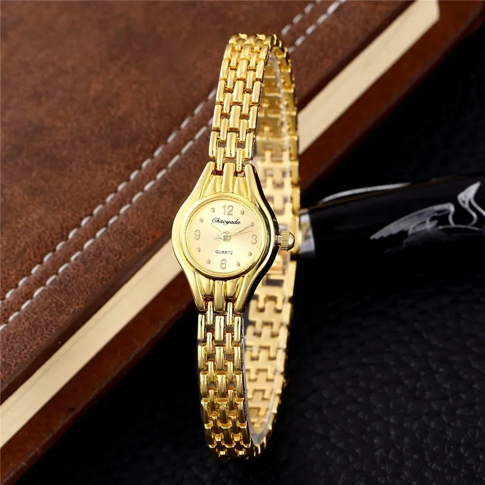 Women's Gold Bracelet Small Dial Quartz Watch