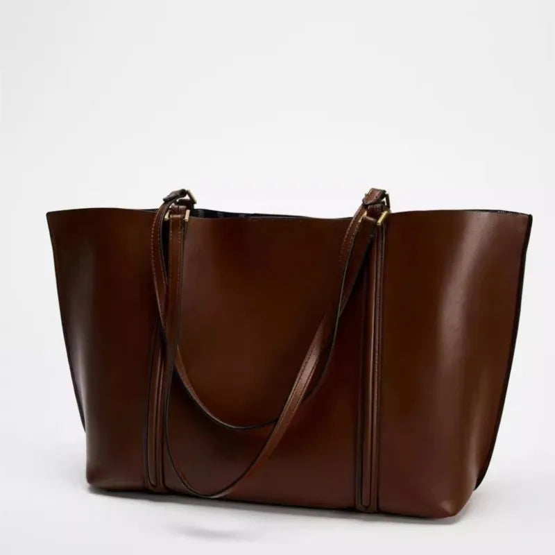 Vintage Leather Underarm Tote Bag