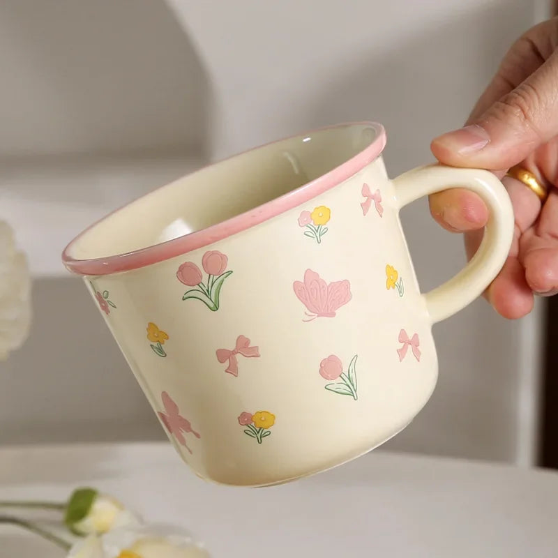 Ceramic Tulip Coffee Mug Gift Women