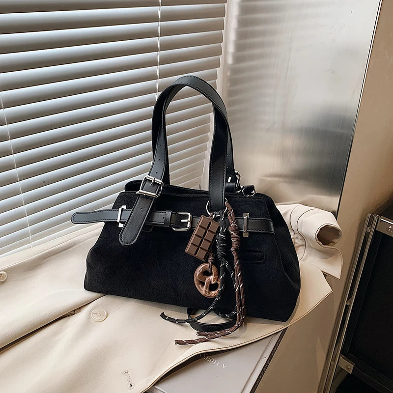 Suede Shoulder Bag Buckle
