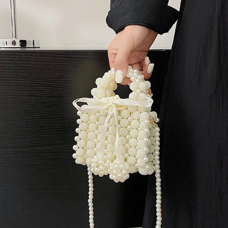 Women's Bow Beaded Mini Crossbody Bag