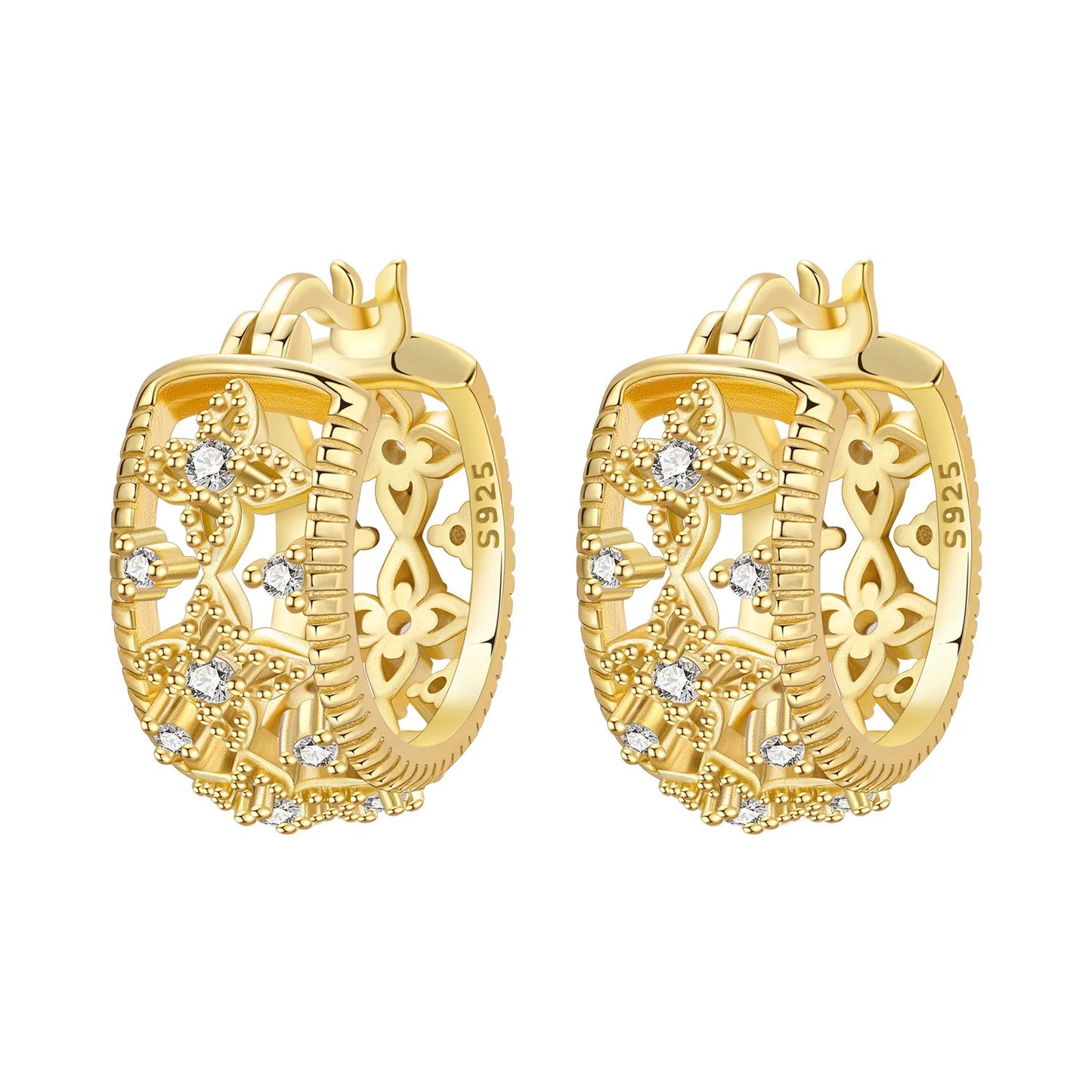 Women's S925 Silver Iris Hoop Earrings