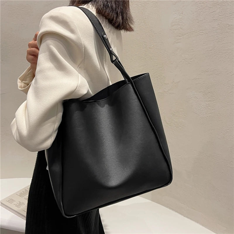 Women's PU Leather Bucket Shoulder Bag