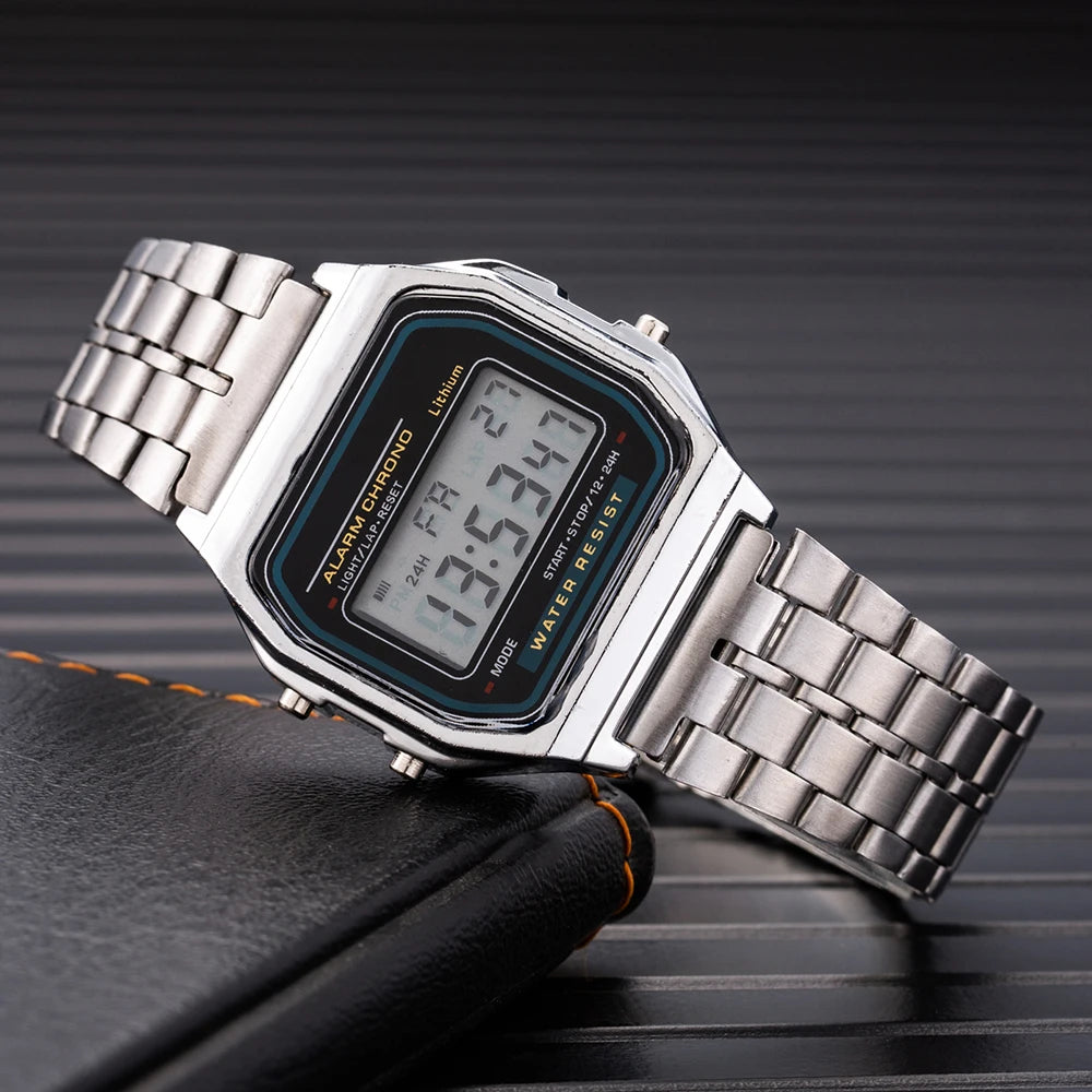 Men's Gold LED Digital Watch