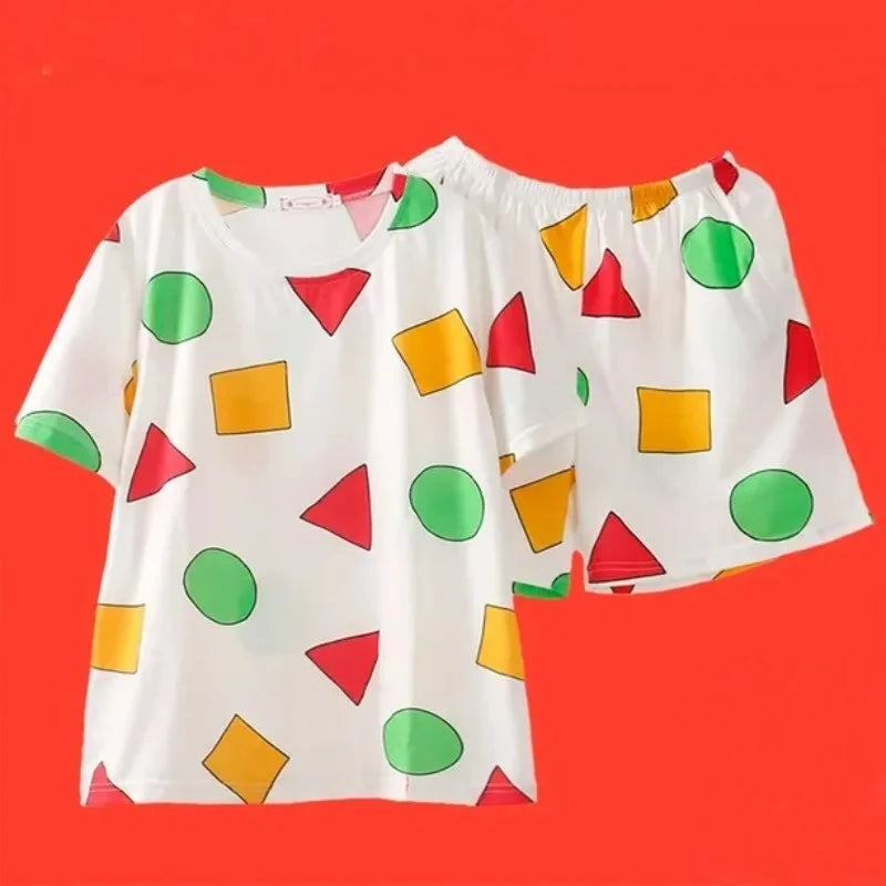 Couple Cartoon Print Pajama Set