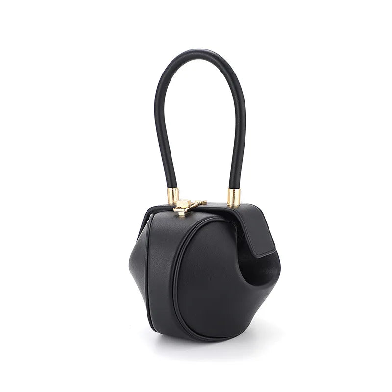 Women's PU Leather Mini Bowling Armpit Bag