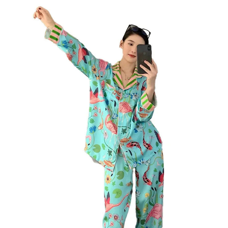 Women's Floral Bird Luxury Pajamas