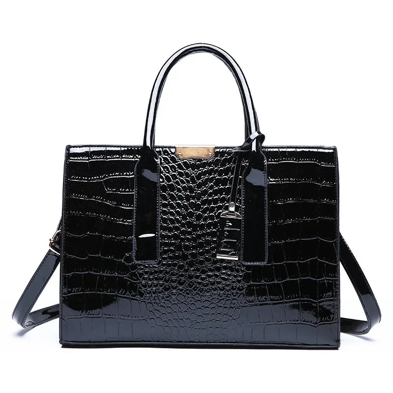 Crocodile Patent Leather Crossbody