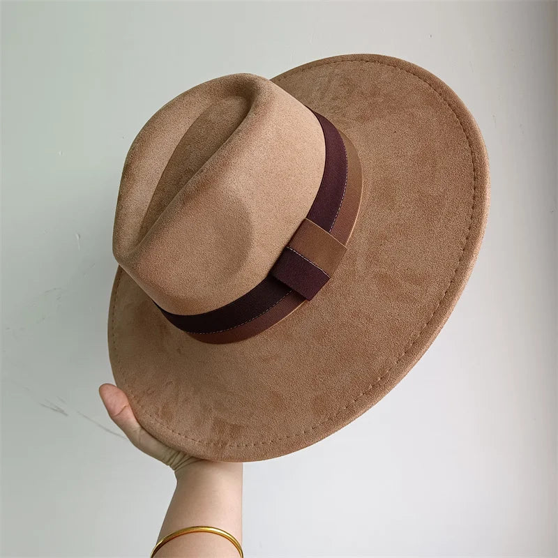 Women's Wide Brim Fedora Hat Retro Style
