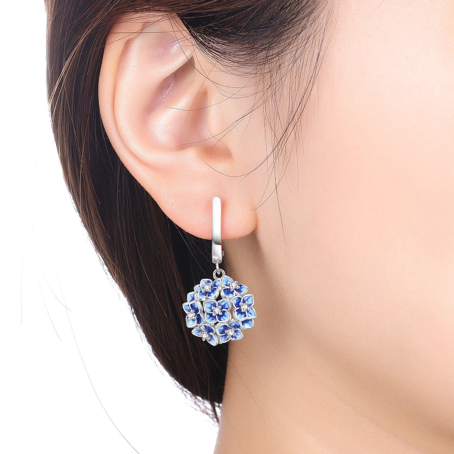 Women's S925 Silver Daisy Hoop Earrings