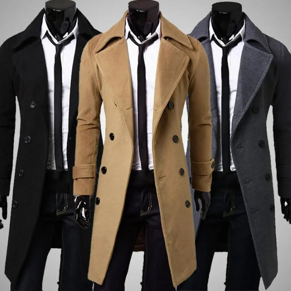 Double-Breasted Men Trench Coat