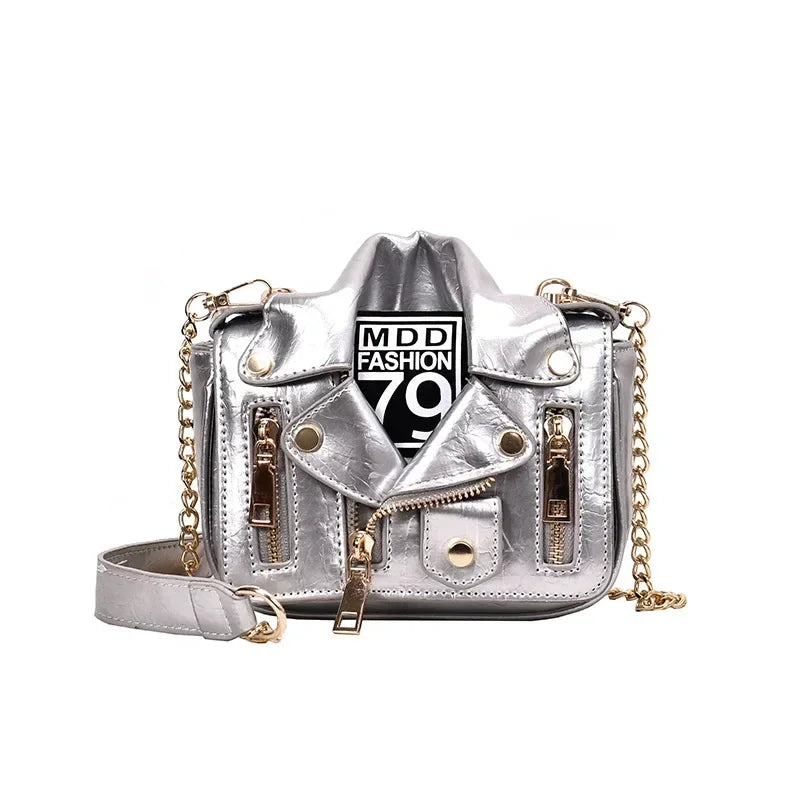 Women's PU Leather Motorcycle Shoulder Bag